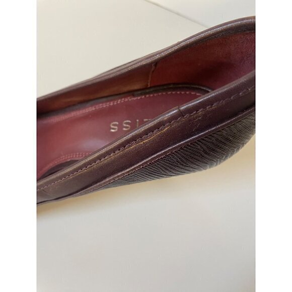 Reiss Maddy Court Pointed Heels Leather Sz EU Women 41 US 10.5 Burgundy Snake - Picture 8 of 14